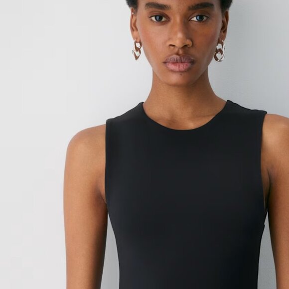 NWT Aritzia BABATON Worldly Poplin Dress Black XL - Picture 4 of 7